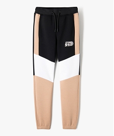 GEMO Pantalon de jogging tricolore garçon noir vif