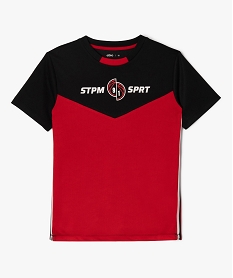 GEMO Tee-shirt manches courtes de basket en maille respirante garçon rouge standard