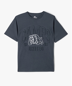 GEMO Tee-shirt manches courtes avec inscription en relief garçon - Camps United Gris
