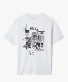 GEMO Tee-shirt manches courtes imprimé garçon blanc standard