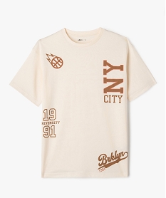GEMO Tee-shirt manches courtes imprimé garçon beige standard