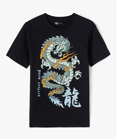 GEMO Tee-shirt manches courtes en coton imprimé garçon noir vif