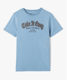 GEMO Tee-shirt manches courtes en coton imprimé garçon bleu standard