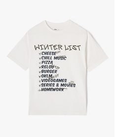 GEMO Tee-shirt manches courtes à motif fun garçon blanc standard