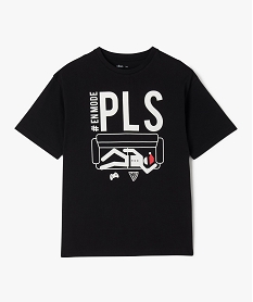 GEMO Tee-shirt manches courtes à motif fun garçon noir standard