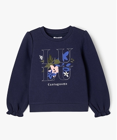 GEMO Sweat à manches froncées avec motif brodé fille - LuluCastagnette Bleu