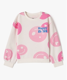 GEMO Sweat avec message positif fille blanc chine