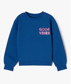 GEMO Sweat avec message positif fille bleu standard