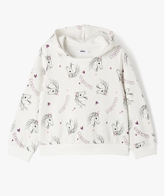 GEMO Sweat à capuche avec encolure élastiquée fille blanc chine