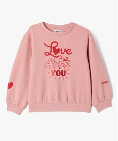 GEMO Sweat molletonné à motifs fille Rose