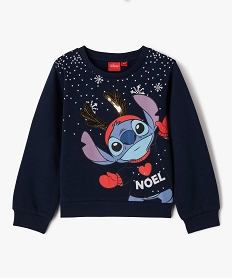 GEMO Sweat de Noël imprimé Stitch fille - Disney navy