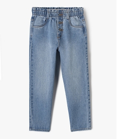 GEMO Jean slouchy à taille haute ajustable fille bleu vif