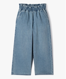 GEMO Jean large à taille froncée fille Bleu