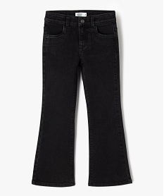 GEMO Jean Flare extensible avec ceinture ajustable fille noir standard