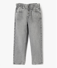 GEMO Jean slouchy à taille haute ajustable fille gris standard