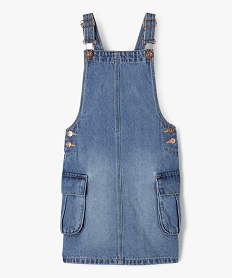 GEMO Robe en jean forme salopette fille bleu vif