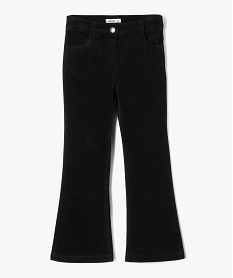 GEMO Pantalon en velours côtelé coupe flare fille Noir