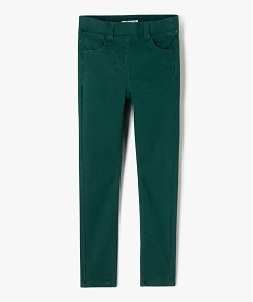 GEMO Pantalon skinny uni à taille élastiquée fille vert standard
