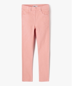 GEMO Pantalon skinny uni à taille élastiquée fille Rose