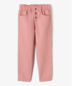 GEMO Pantalon denim coloré coupe slouchy à taille ajustable fille rose standard