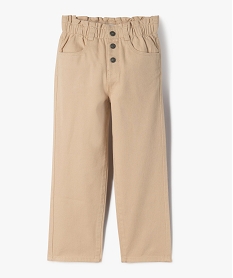 GEMO Pantalon denim coloré coupe slouchy à taille ajustable fille beige standard