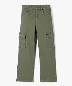 GEMO Pantalon cargo straight à taille ajustable fille Vert
