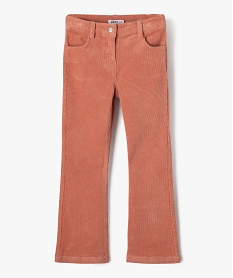 GEMO Pantalon en velours côtelé coupe flare fille rose standard