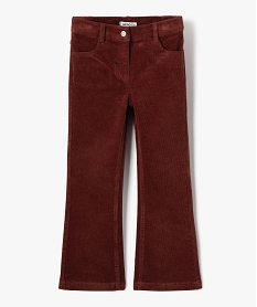 GEMO Pantalon en velours côtelé coupe flare fille marron standard