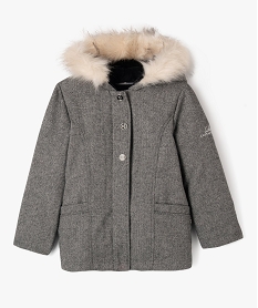 GEMO Manteau à capuche pailleté et doublure pouce et chaude fille - LuluCastagnette Gris