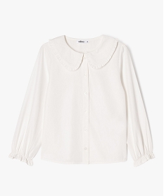 GEMO Chemise à manches longues avec col Claudine fille Beige