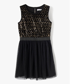 GEMO Robe sans manches à sequins et voile plumetis fille - LuluCastagnette Noir