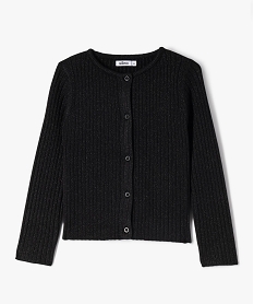 GEMO Gilet en maille côtelée pailletée fille noir standard
