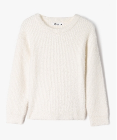 GEMO Pull en maille côtelée douce coupe ajustée fille Beige