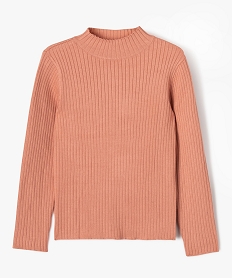 GEMO Pull en maille côtelée à col montant fille rose standard