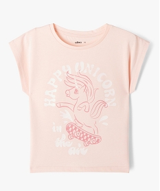 GEMO Tee-shirt à manches courtes coupe large fille Rose