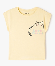 GEMO Tee-shirt à manches courtes coupe large fille Jaune