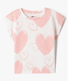 GEMO Tee-shirt sans manches loose à large motif fille Beige