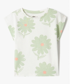 GEMO Tee-shirt sans manches loose à large motif fille Beige