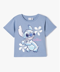 GEMO Tee-shirt manches courtes avec motif Stitch fille - Disney bleu standard