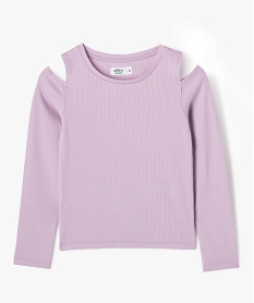 GEMO Tee-shirt à manches longues épaules dénudées fille violet standard