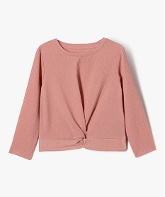 GEMO Tee-shirt manches longues effet noué fille rose standard