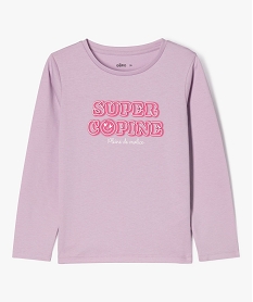 GEMO Tee-shirt à manches longues avec motifs girly fille violet standard