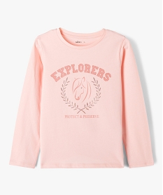 GEMO Tee-shirt à manches longues avec motifs girly fille rose standard