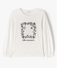 GEMO Tee-shirt manches longues avec motif brodé fille - LuluCastagnette Beige