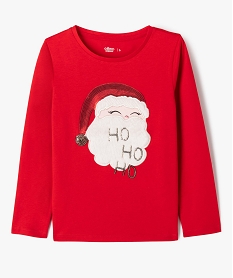 GEMO Tee-shirt manches longues spécial Noël fille Rouge