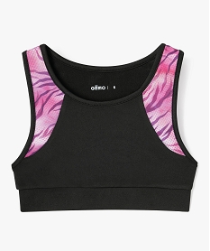 GEMO Débardeur de sport court à dos nageur fille noir standard