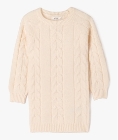 GEMO Robe pull en maille torsadée fille Beige