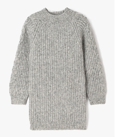 GEMO Robe pull en maille côtelée à col montant fille Gris