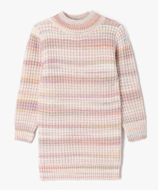 GEMO Robe pull en maille fantaisie à col montant fille Multicolore