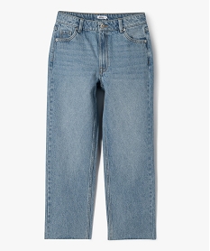 GEMO Jean coupe Regular taille haute avec bas sans coutures fille bleu vif